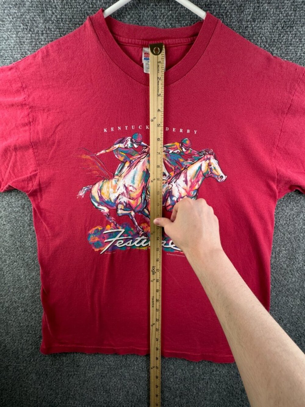 VTG Kentucky Derby 1997 Red T Shirt USA Large Short Sleeve Cotton Horse Racing - Picture 2 of 15